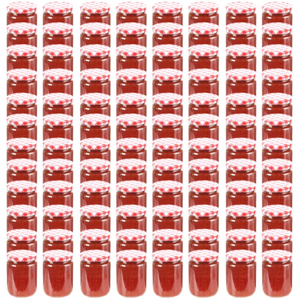 Vasi Marmellata In Vetro Coperchio Bianco E Rosso 96 Pz 230 Ml - Foto 1