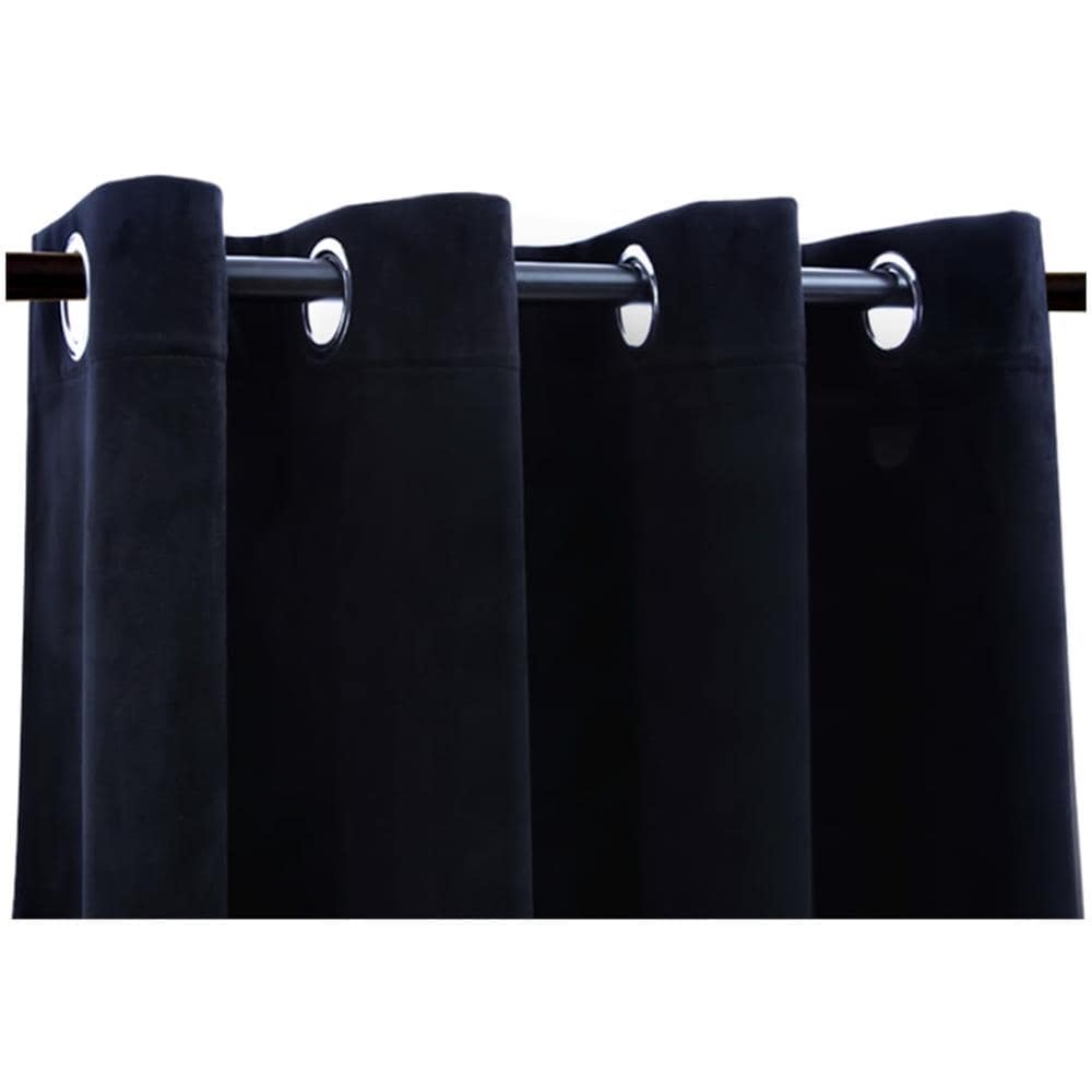 Tende Oscuranti Con Anelli 2 Pz Nere In Velluto 140x225 Cm - Foto 4