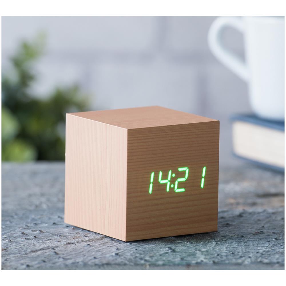 Cube Click Clock, Orologio, - Legno Verde - Foto 1