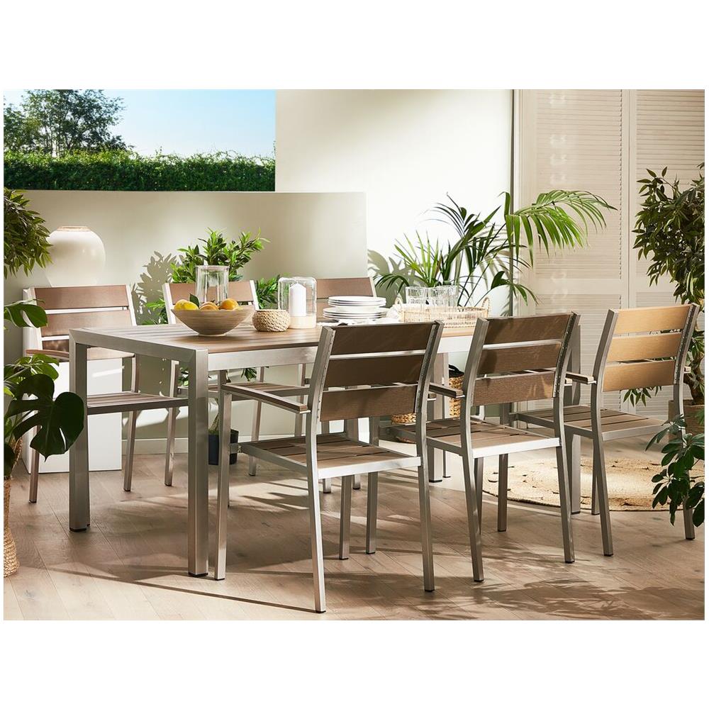 Tavolo Da Giardino In Alluminio Marrone 180 X 90 Cm Vernio - Foto 2