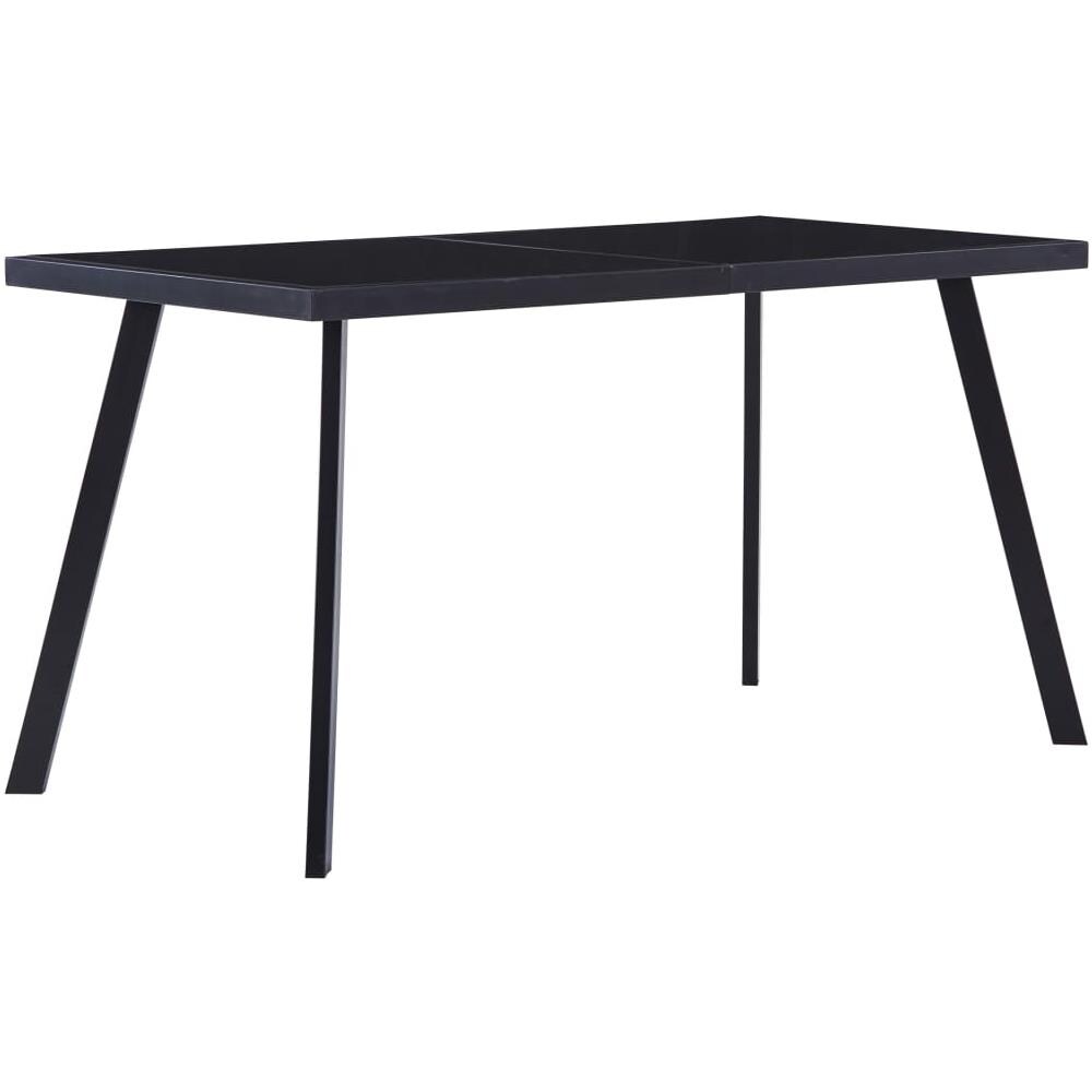 Tavolo Da Pranzo Nero 140x70x75 Cm In Vetro Temperato - Foto 1