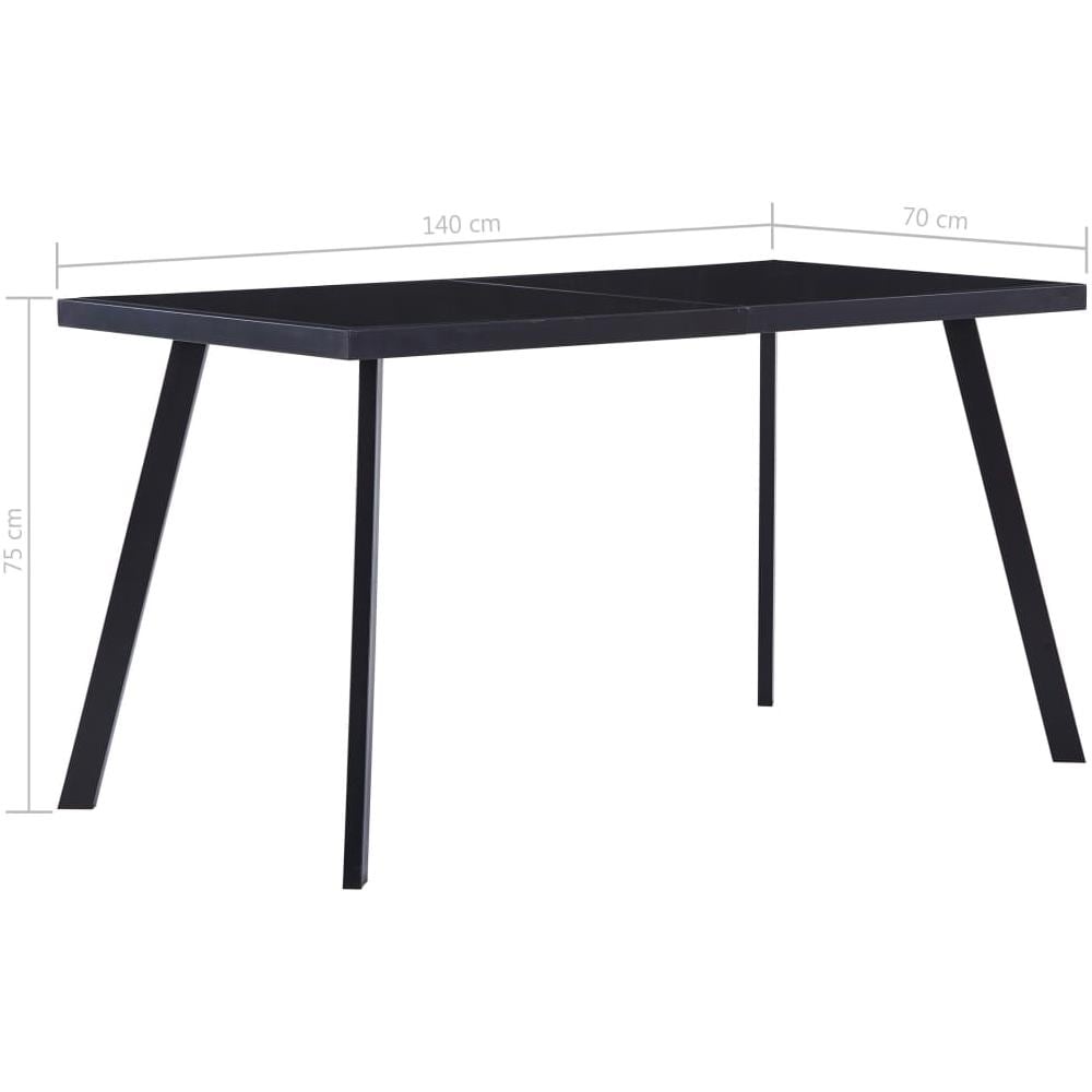 Tavolo Da Pranzo Nero 140x70x75 Cm In Vetro Temperato - Foto 5