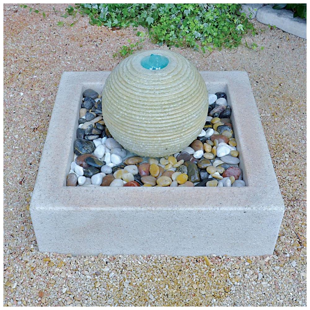 Sfera Saturno Marmo Con Led Pompa E Ghiaino Cascata Decorativa Per Giardini Ed Interni - Foto 1