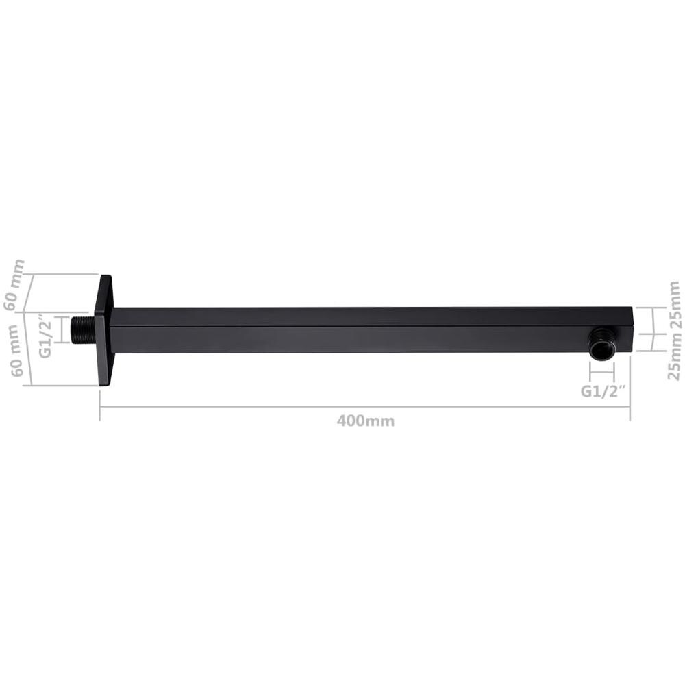 Braccio Di Supporto Doccia Quadrato Acciaio 201 Nero 40 Cm - Foto 6