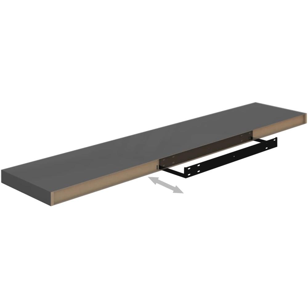 Scaffali A Parete 4 Pz Grigio Lucido 120x23,5x3,8 Cm In Mdf - Foto 8