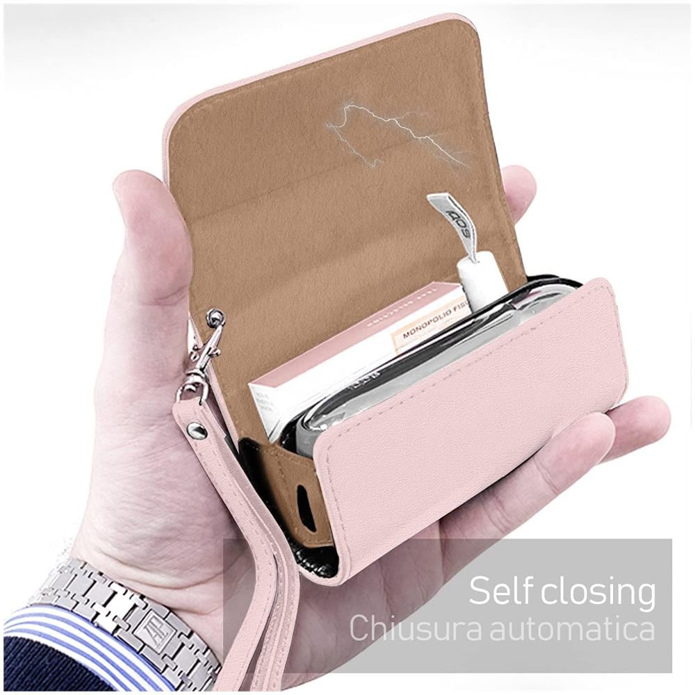 Custodia In Eco-pelle Di Alta Qualità Per Iqos 3 / 3 Duo / 2.4/2.4 Plus, Astuccio In Tela E Pelle Pu, organizer Iqos, Cover / borsello Sigaretta Elettronica, accessori (rosa) - Foto 7