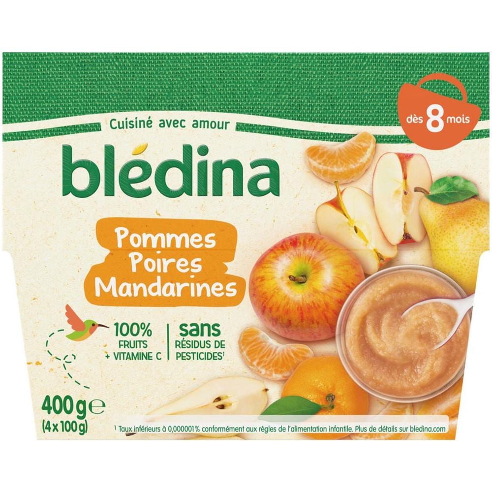Compotes Bébé Dès 8 Mois, Pomme Poire Mandarine - Foto 1