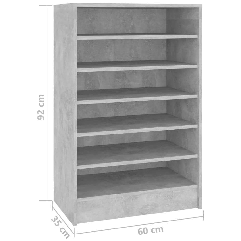 Scarpiera Grigio Cemento 60x35x92 cm in Truciolato - Foto 2