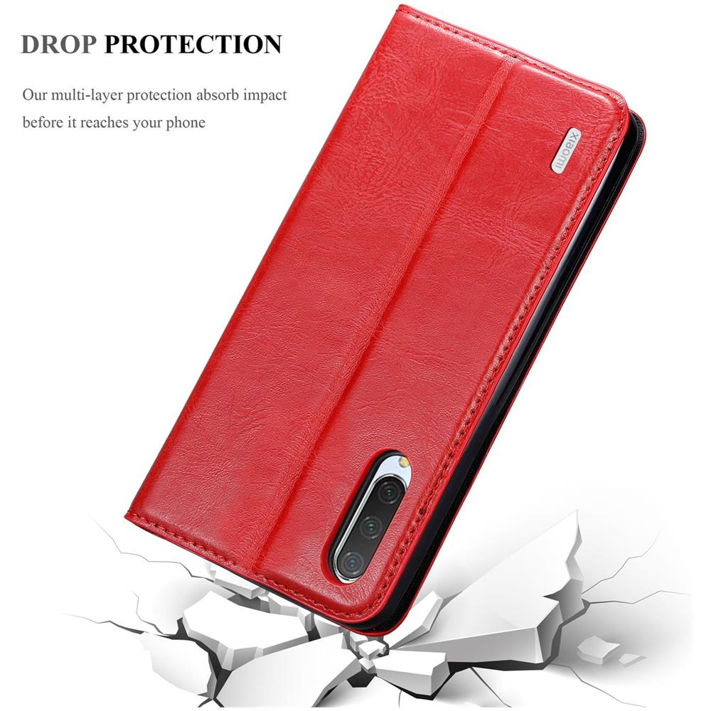 Custodia Compatibile Con Xiaomi Mi 9 Lite In Rosso Mela - Coperchio Protettiva Con Chiusura Magnetica, Funzione Stand E Tasca Per Le Carte - Foto 8