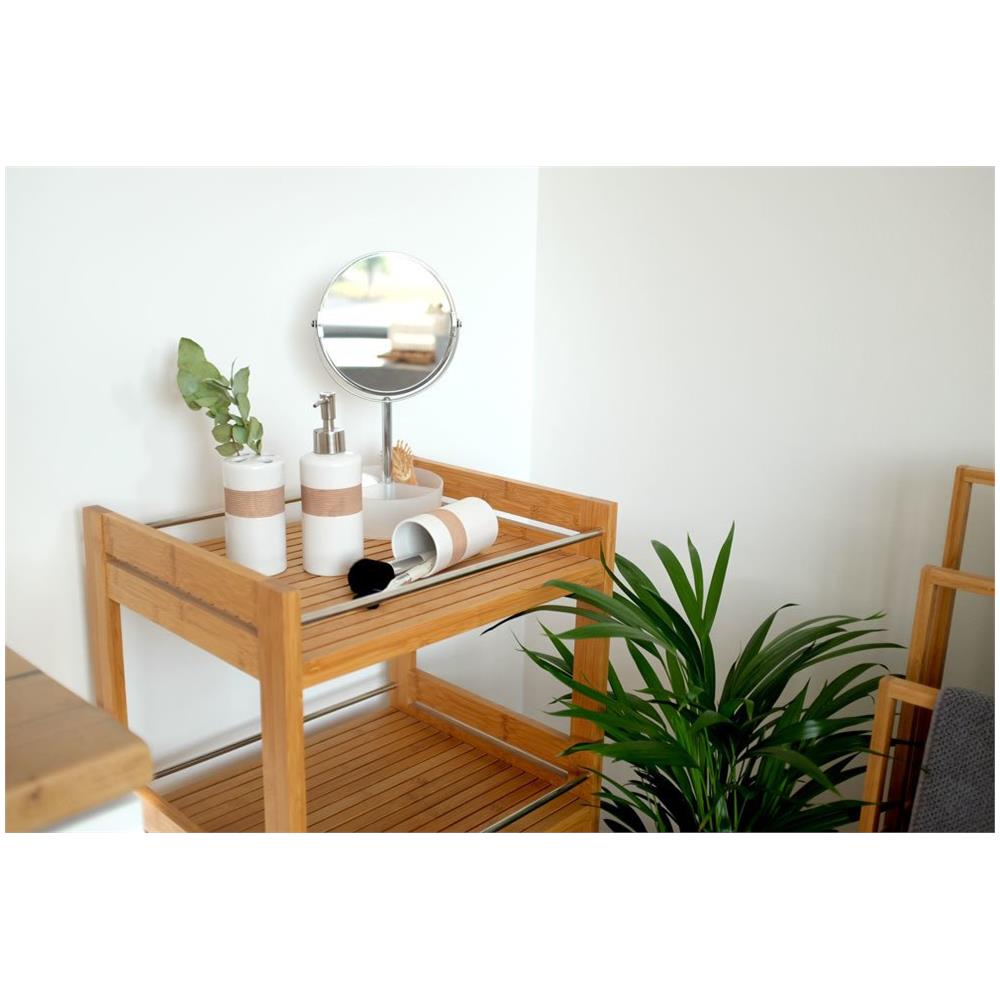 Carrello Da Cucina In Bambù A 3 Livelli, 46 X 38 X 76 Cm, Bambù - Foto 2