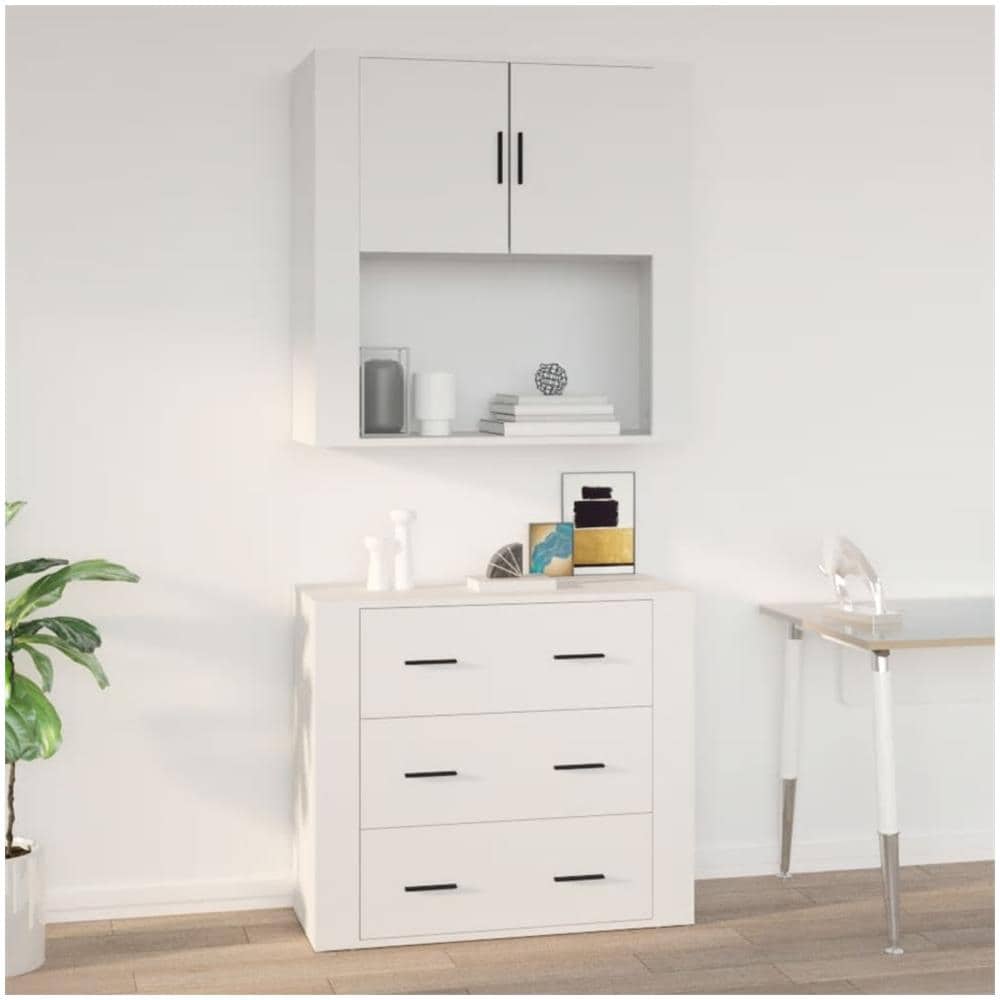 Mobile A Parete Bianco 80x33x80 Cm In Legno Multistrato - Foto 1