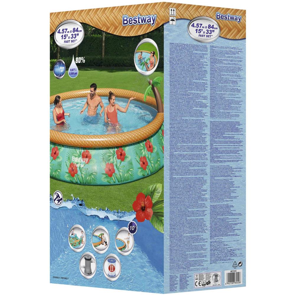 Fast Set Piscina Gonfiabile Paradise Palms 457x84 Cm - Foto 2