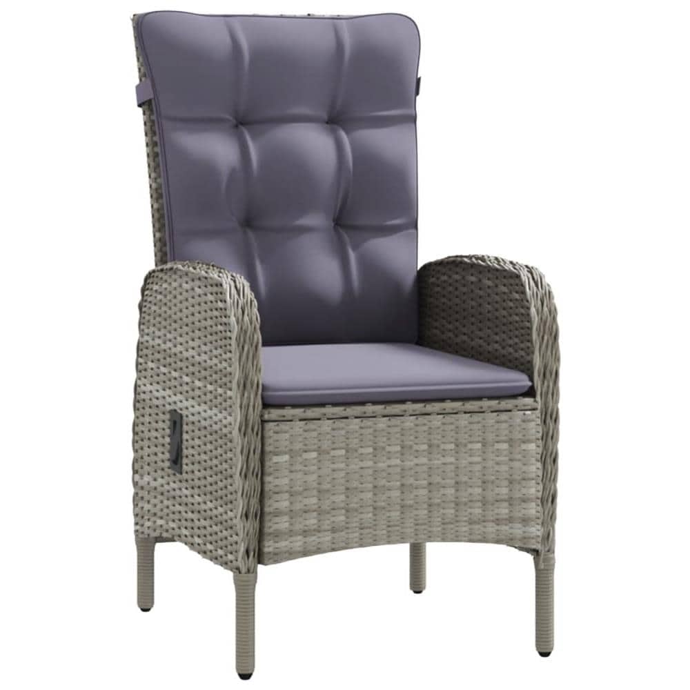 Set Da Pranzo Per Giardino 5 Pz Con Cuscini Grigio E Nero - Foto 3