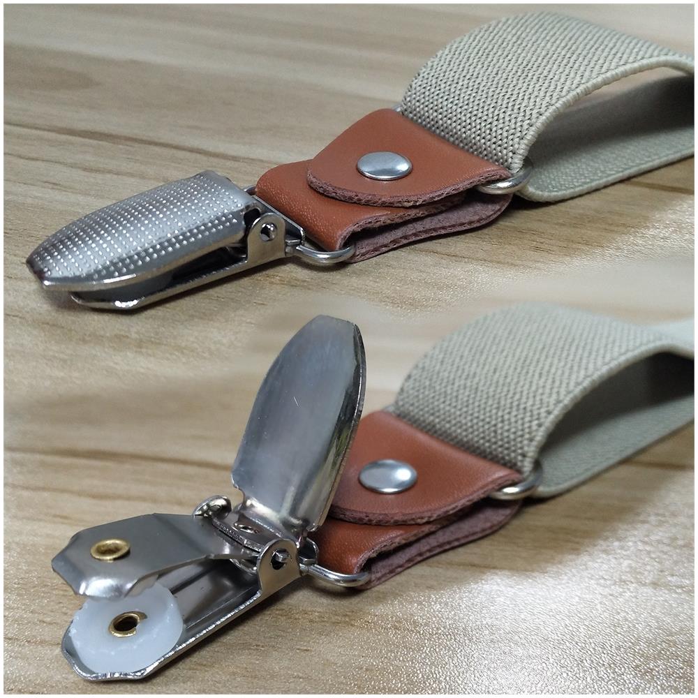 Bretella Elastica Con 4 Clip Khaki - Foto 4