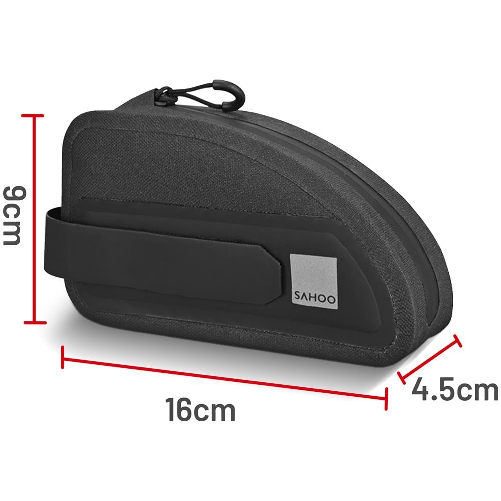 Borsa Da Bici Waterproof Capacità 0,3 Litri Fissaggio Telaio 122035 Nera - Foto 5