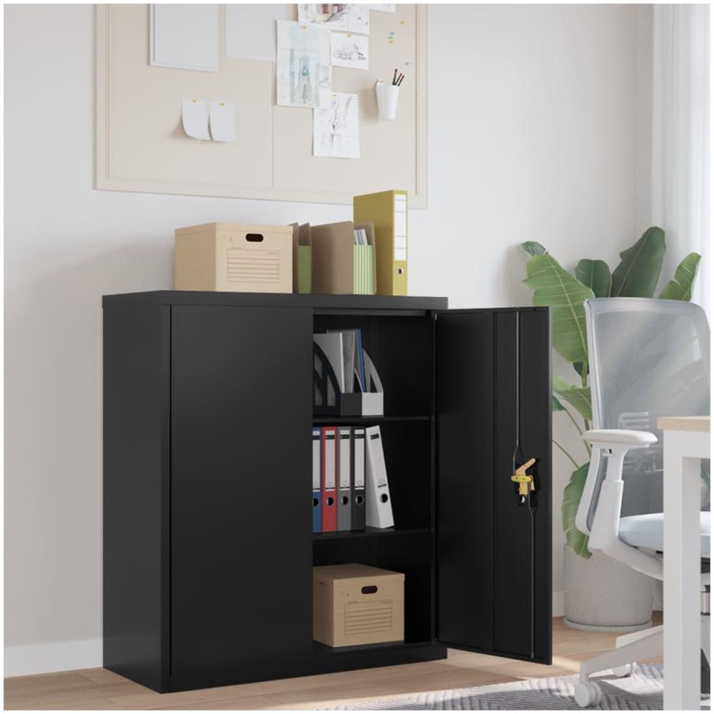 Armadio Classificatore Nero 90x40x105 Cm In Acciaio - Foto 1