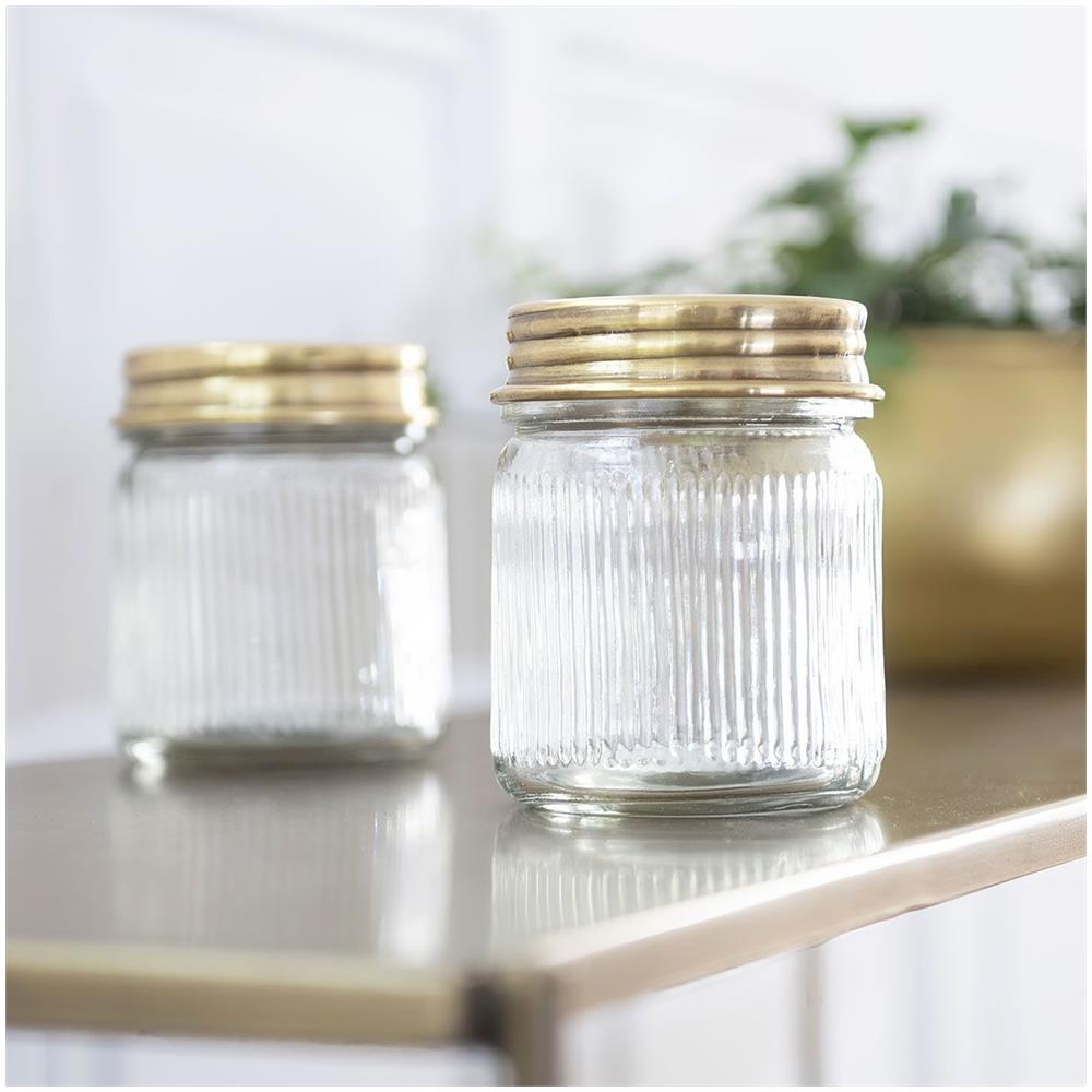 Set Di 2 Barattoli Di Vetro E Ottone - Foto 4