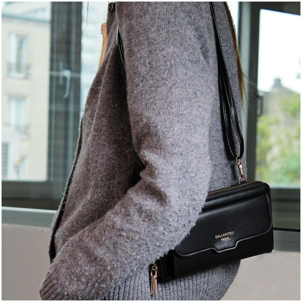 Pochette Portafoglio Con Tracolla - Paris - Nera - Foto 6