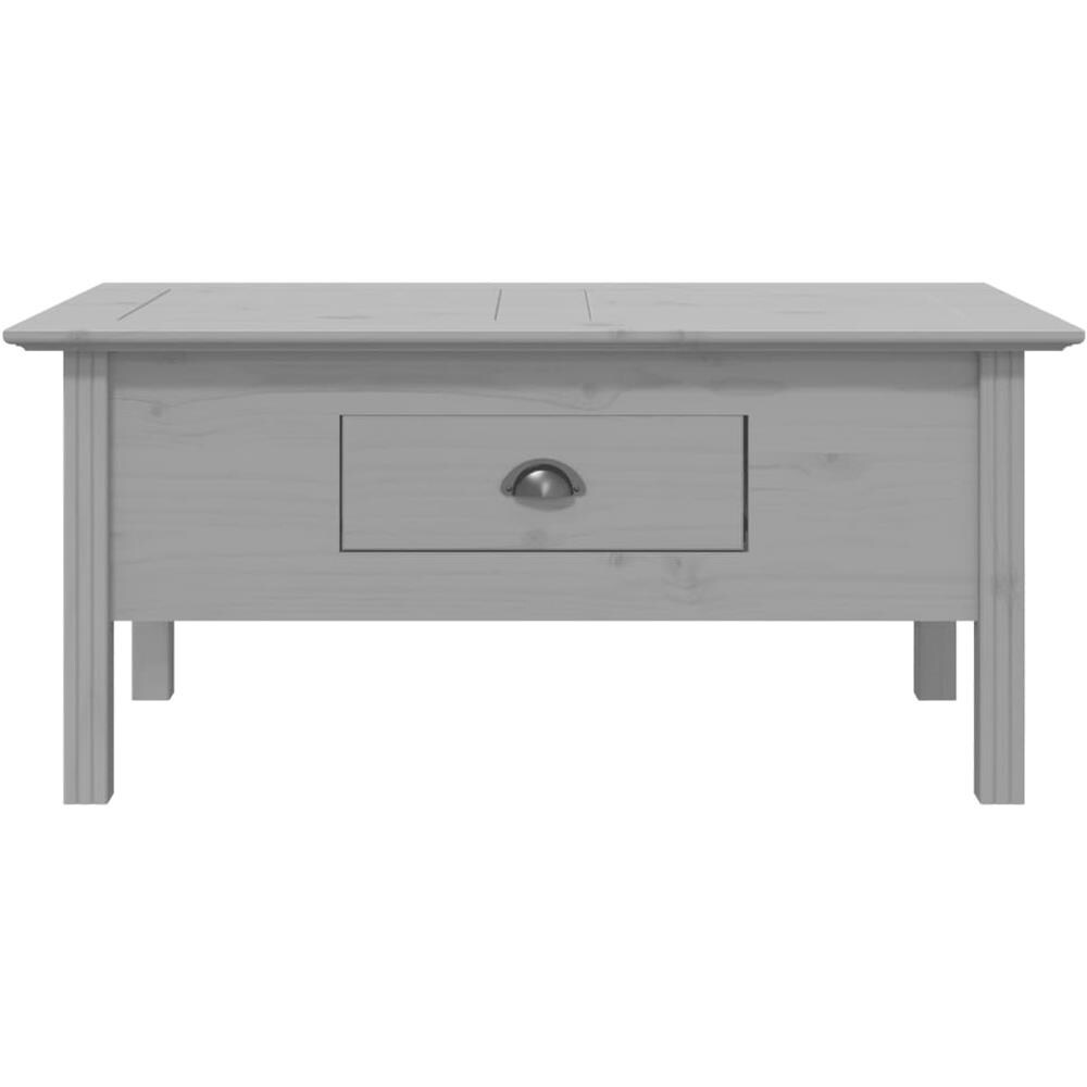 Tavolino Da Salotto Bodo 100x55x45cm Legno Massello Pino Grigio - Foto 3