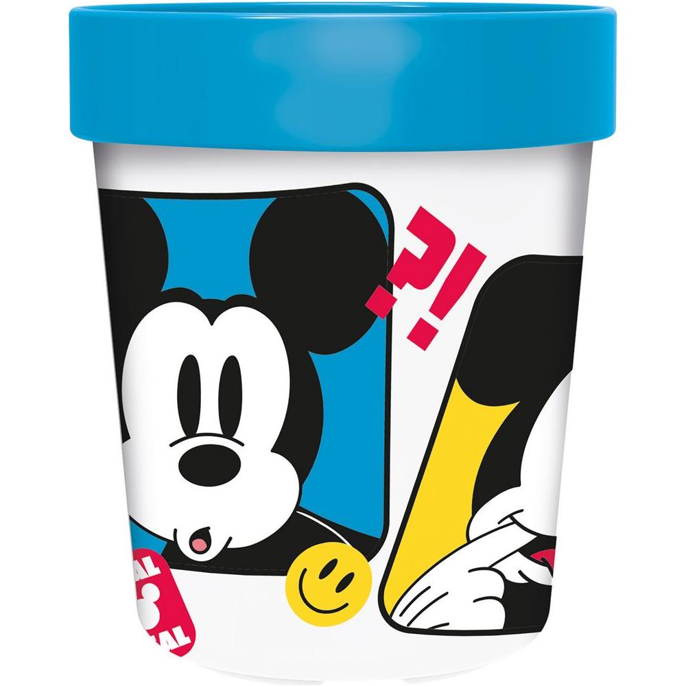 Disney Bicchiere Azzurro Per Bambini In Plastica Mickey Mouse Topolino 260 Ml Con Base Antiscivolo - Foto 1