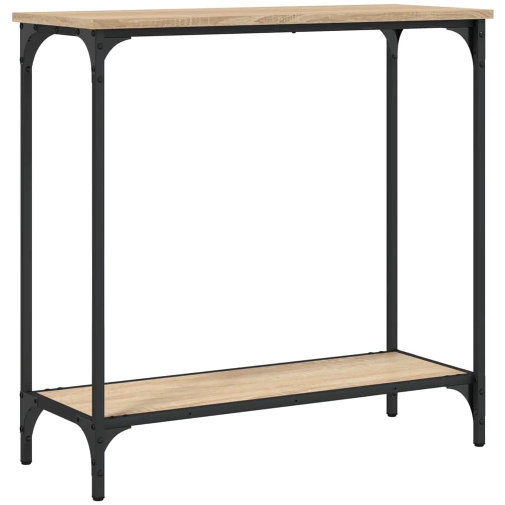 Tavolino Consolle Rovere Sonoma 75x30,5x75cm Legno Multistrato - Foto 2
