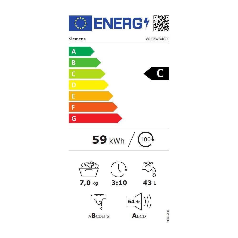 Lavatrice Standard da Incasso iQ500 WI12W348FF 7 Kg Classe C Colore Bianco - Foto 2