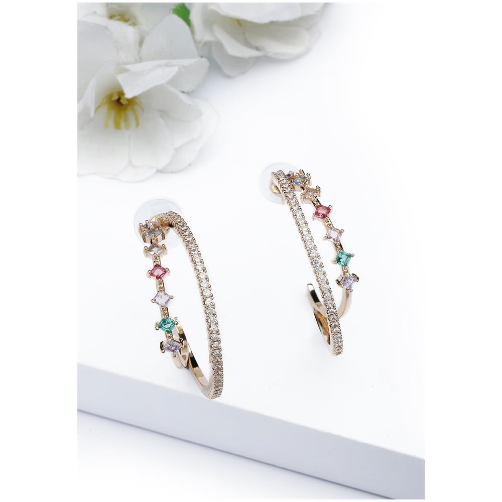 Orecchini a Cerchietti Multicolore - Foto 1