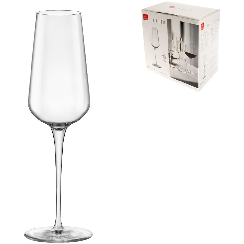 Set 6 Calici Vetro Inalto Flute Cl28 Calici Vino Bicchieri Tavola - Foto 1