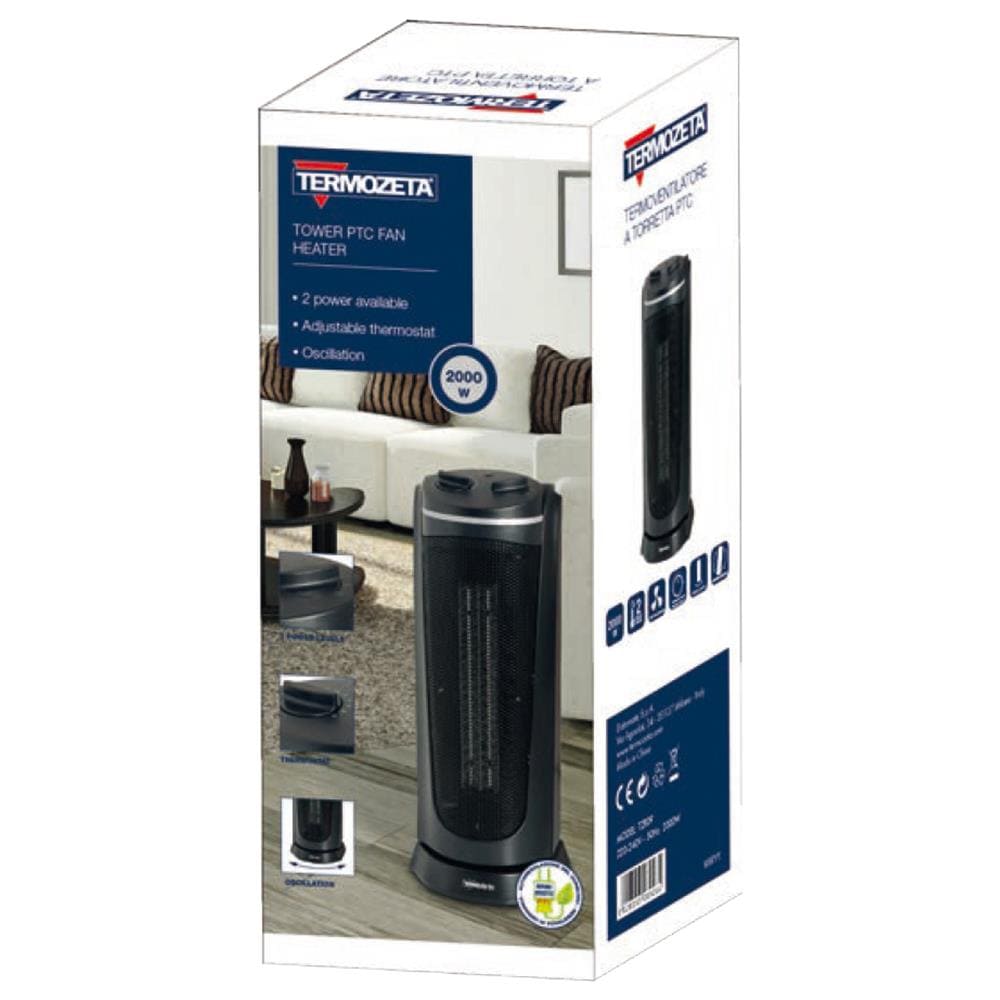 Termoventilatore a Torre con Resistenza PTC Potenza 2000 Watt - Foto 2