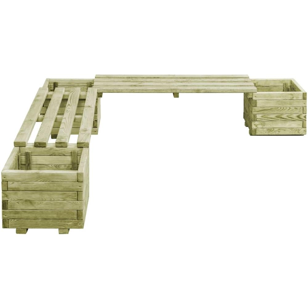 Fioriera Da Giardino Con Panca In Legno Di Pino Impregnato Fsc - Foto 2