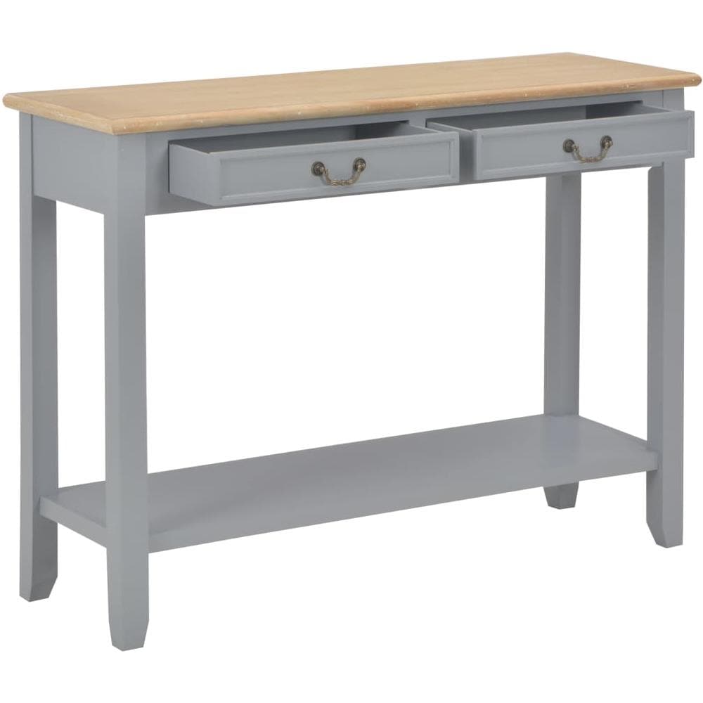 Tavolo Consolle Grigio 110x35x80 Cm In Legno - Foto 2