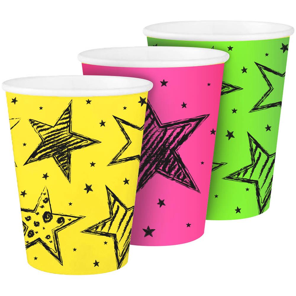 Folat Bv - 6 Bicchieri Di Cartone Neon Party - Foto 1