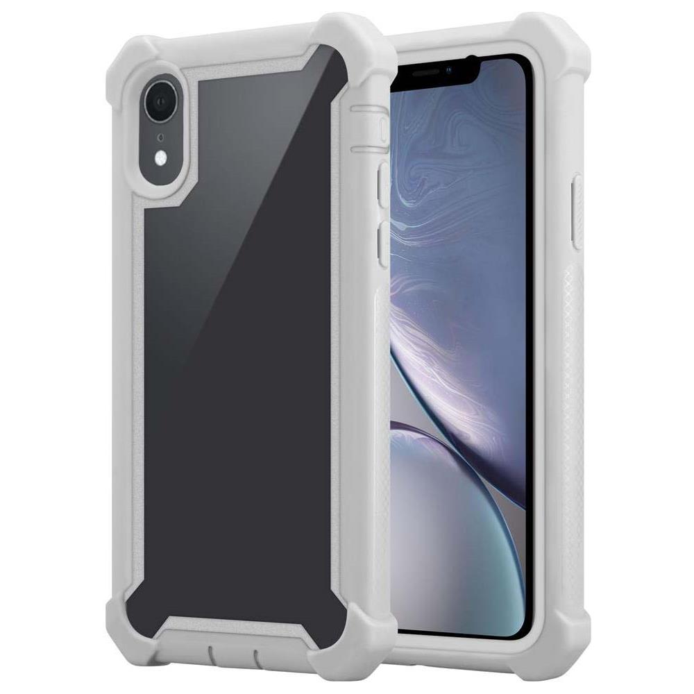 Custodia Compatibile Con Apple Iphone Xr In Grigio Betulla - Coperchio Protettivo 2 In 1 Con Bordo In Silicone Tpu E Retro In Vetro Acrilico - Foto 1