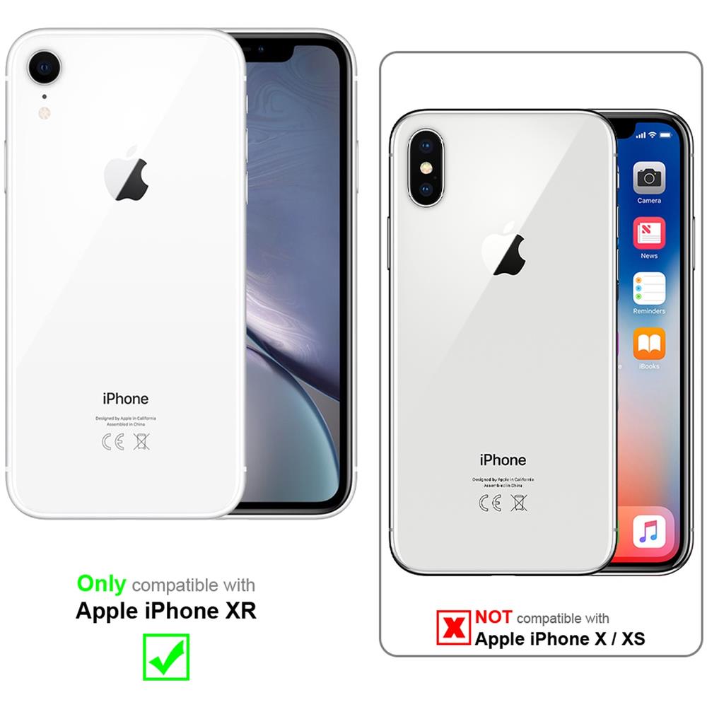 Custodia Compatibile Con Apple Iphone Xr In Grigio Betulla - Coperchio Protettivo 2 In 1 Con Bordo In Silicone Tpu E Retro In Vetro Acrilico - Foto 2