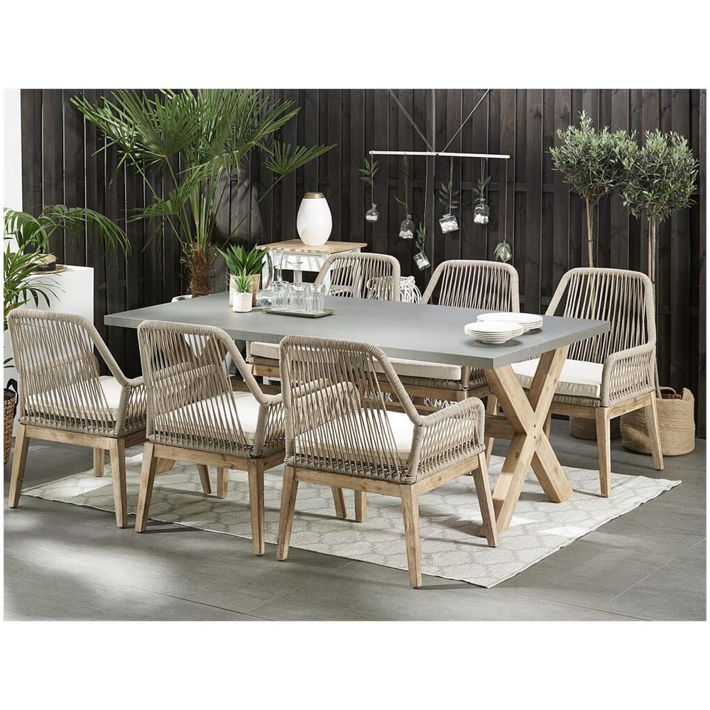 Set Da Pranzo Da Giardino In Finto Cemento Con 6 Sedie Grigio Olbia - Foto 2
