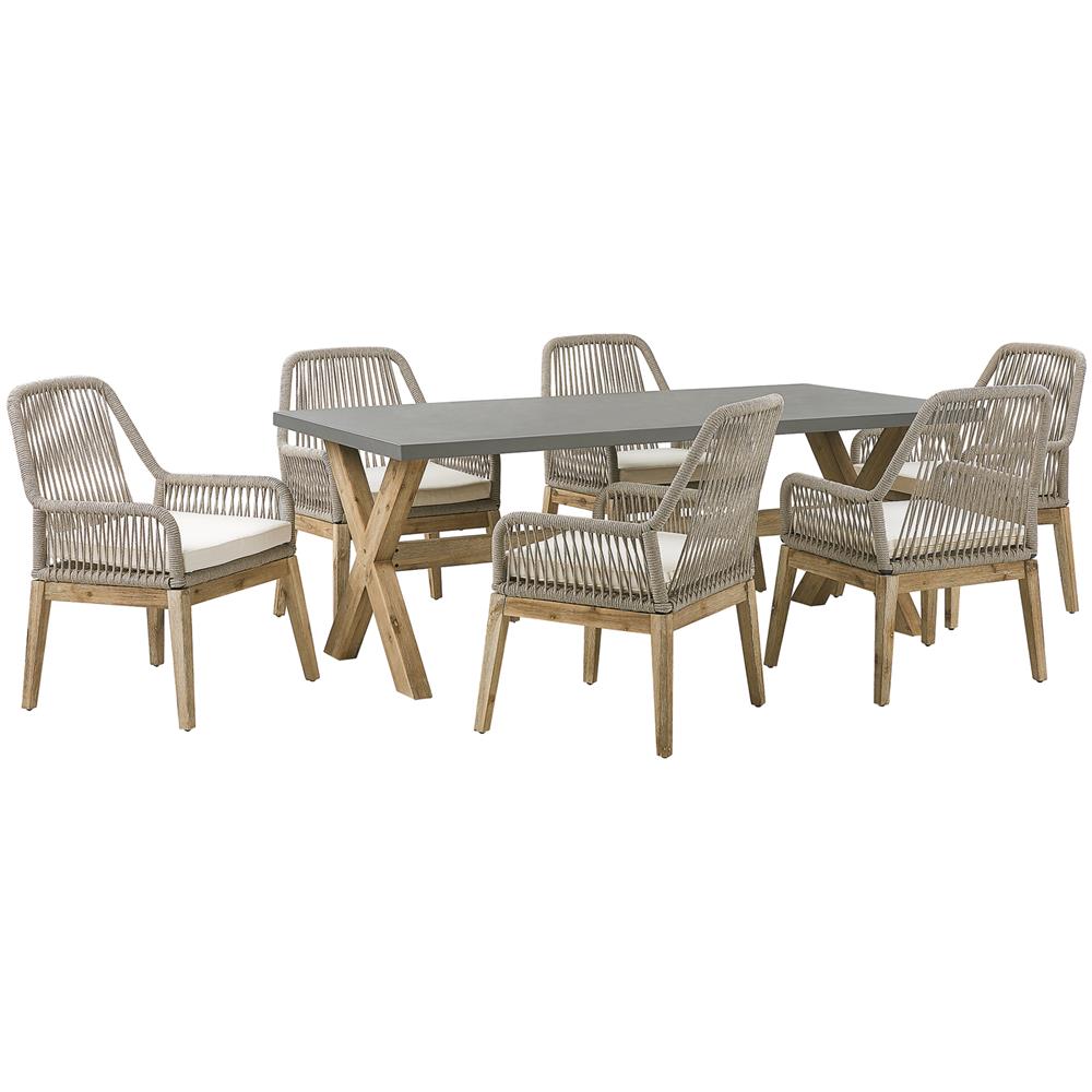 Set Da Pranzo Da Giardino In Finto Cemento Con 6 Sedie Grigio Olbia - Foto 1