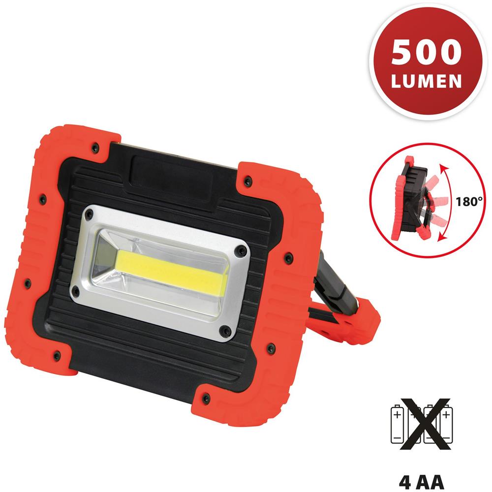Proiettore Da Lavoro Led Cob A Pile. 500 Lumen. Orientabile - Foto 1