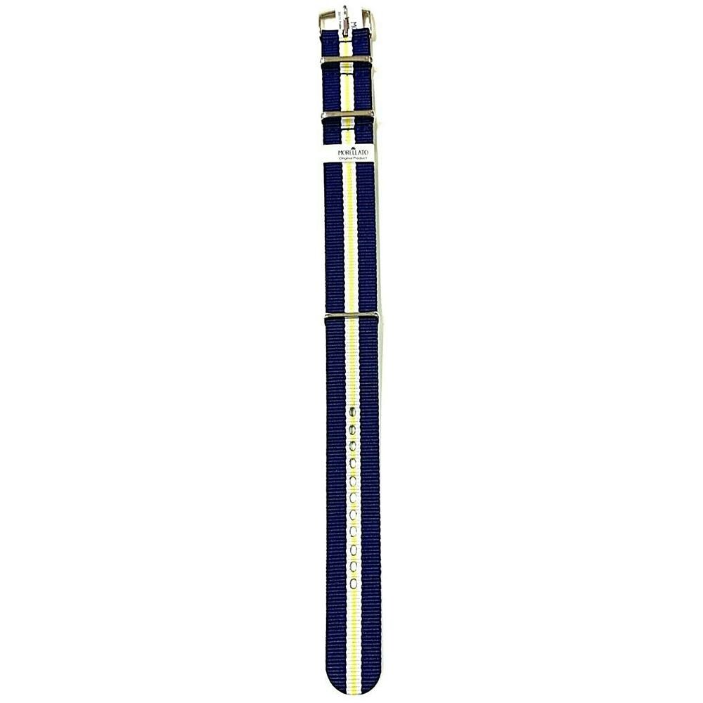 MORELLATO - Cinturino Nato In Tessuto Canneté Blu / bianco / giallo Ansa 22  Mm - ePRICE