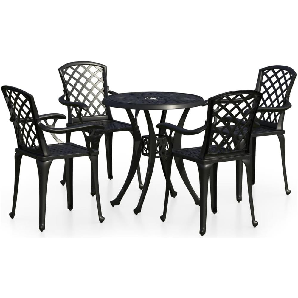 Set Da Bistrot 5 Pz In Alluminio Pressofuso Nero - Foto 2