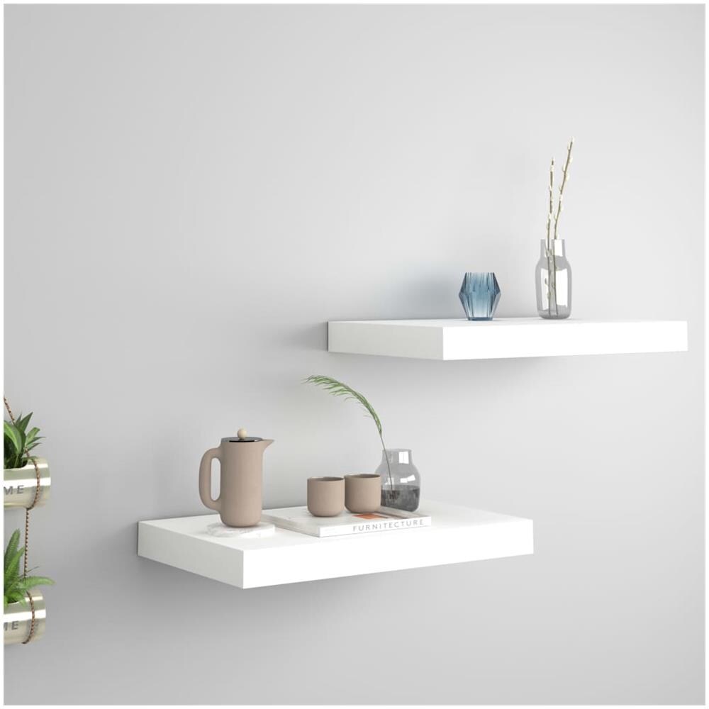 Scaffali A Parete 2 Pz Bianco 40x23x3,8 Cm In Mdf - Foto 1
