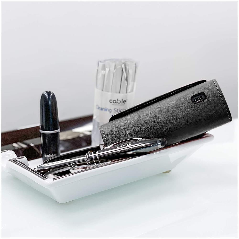 Custodia In Eco-pelle Di Alta Qualità Per Iqos 3 / 3 Duo, Astuccio In Tela E Pelle Pu, organizer Iqos, Cover / borsello Sigaretta Elettronica, accessori (nero) - Foto 8