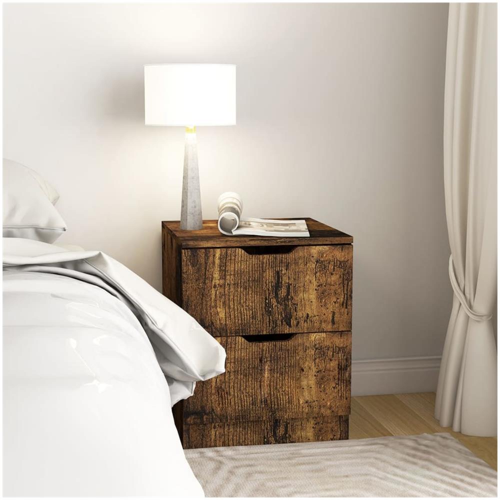 Comodino Rovere Fumo 40x40x50 cm in Legno Multistrato - Foto 1