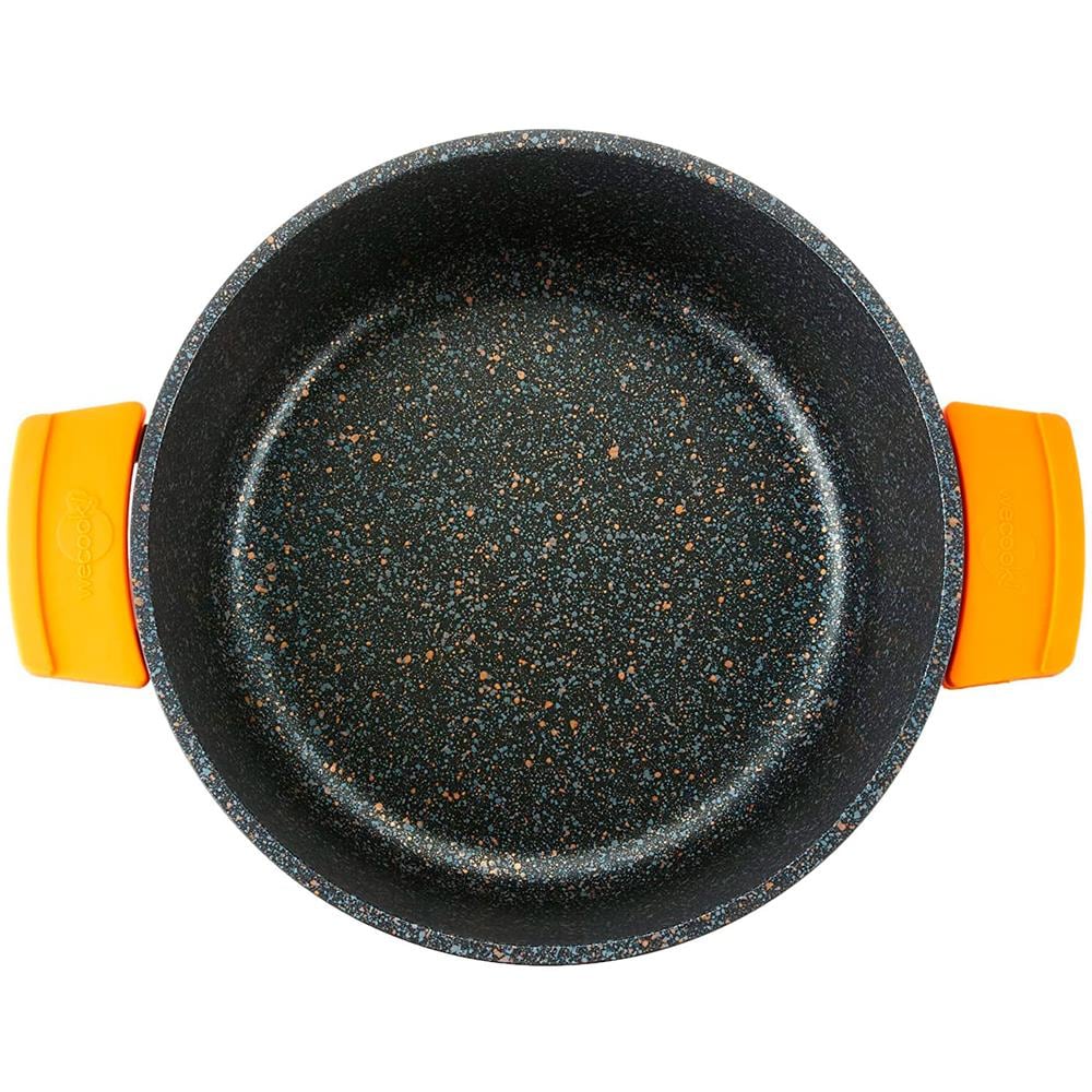 Wecook Ecochef Casseruola Bassa 32cm Induzione, Coperchio Di Vetro, Antiaderente Alluminio Fuso  Nero - Foto 2