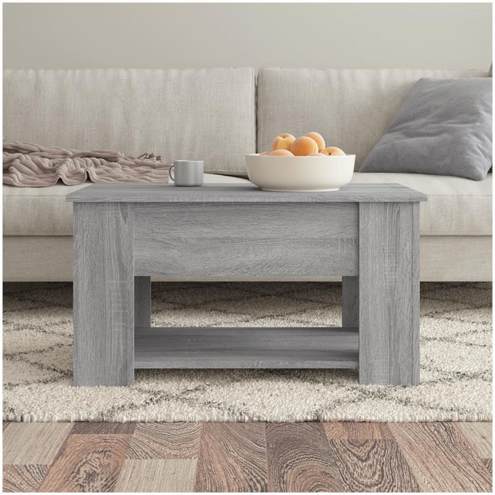 Tavolino Da Salotto Grigio Sonoma 79x49x41 Cm Legno Multistrato - Foto 2