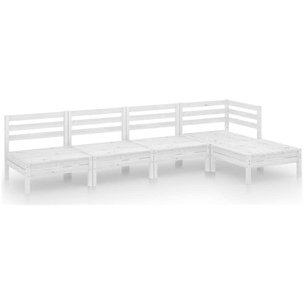 Set Salotto da Giardino 5 pz in Legno Massello di Pino Bianco - Foto 2