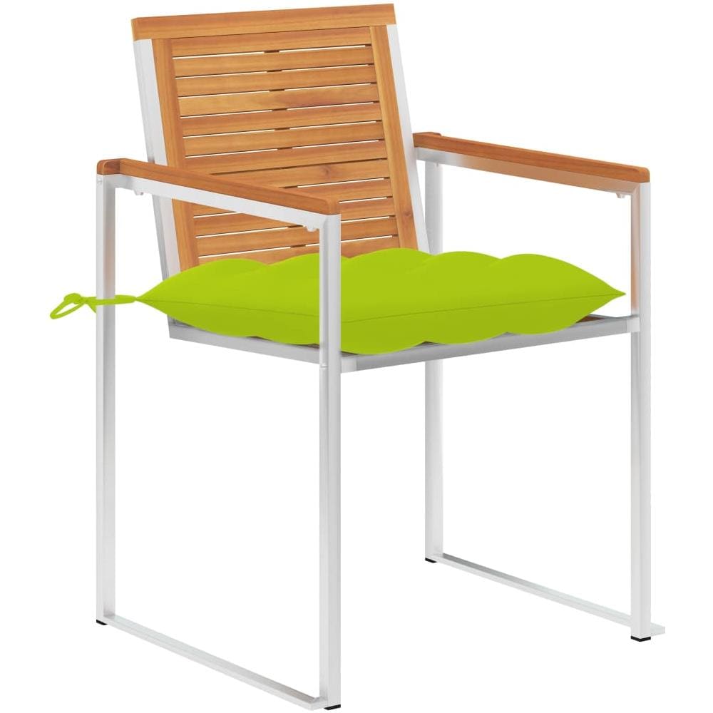 Sedie Da Giardino 2 Pz Con Cuscini In Legno Acacia E Acciaio - Foto 2