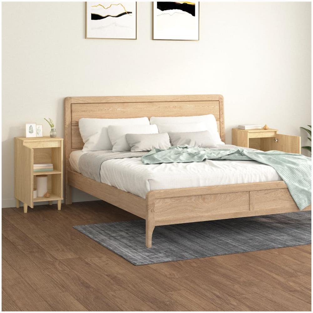 Comodini 2 Pz Rovere Sonoma 40x35x70 Cm In Legno Multistrato - Foto 3