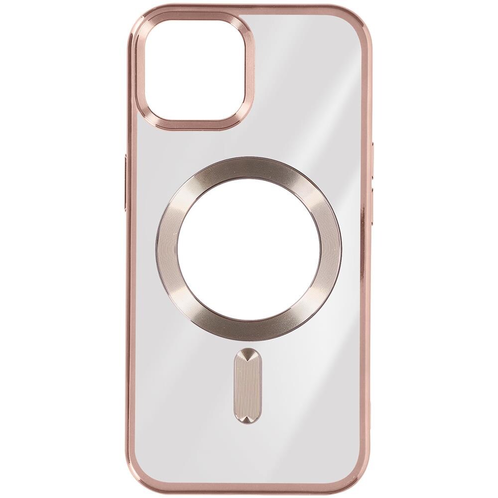 Cover Magsafe Per Iphone 15 Plus Silicone Bordo Cromato Rosa - Foto 1