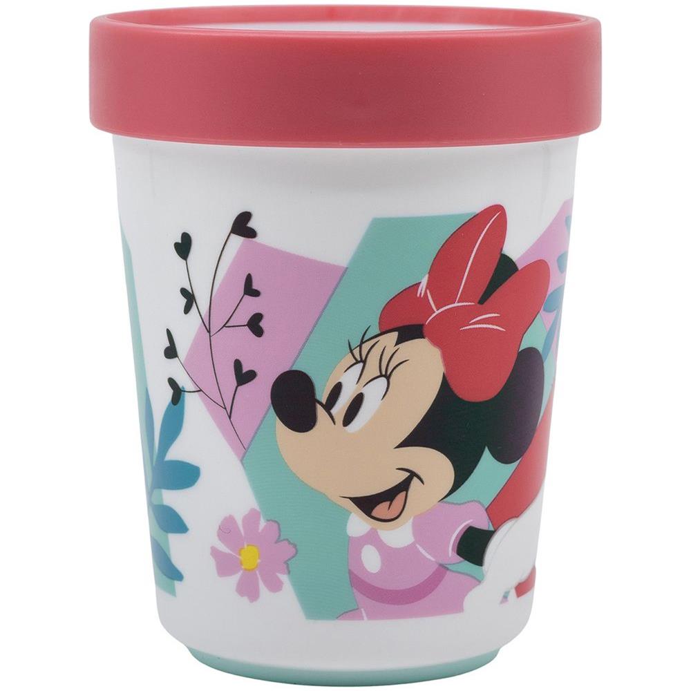 Disney Bicchiere Rosa Per Bambine In Plastica Minnie 260 Ml Con Base Antiscivolo - Foto 2