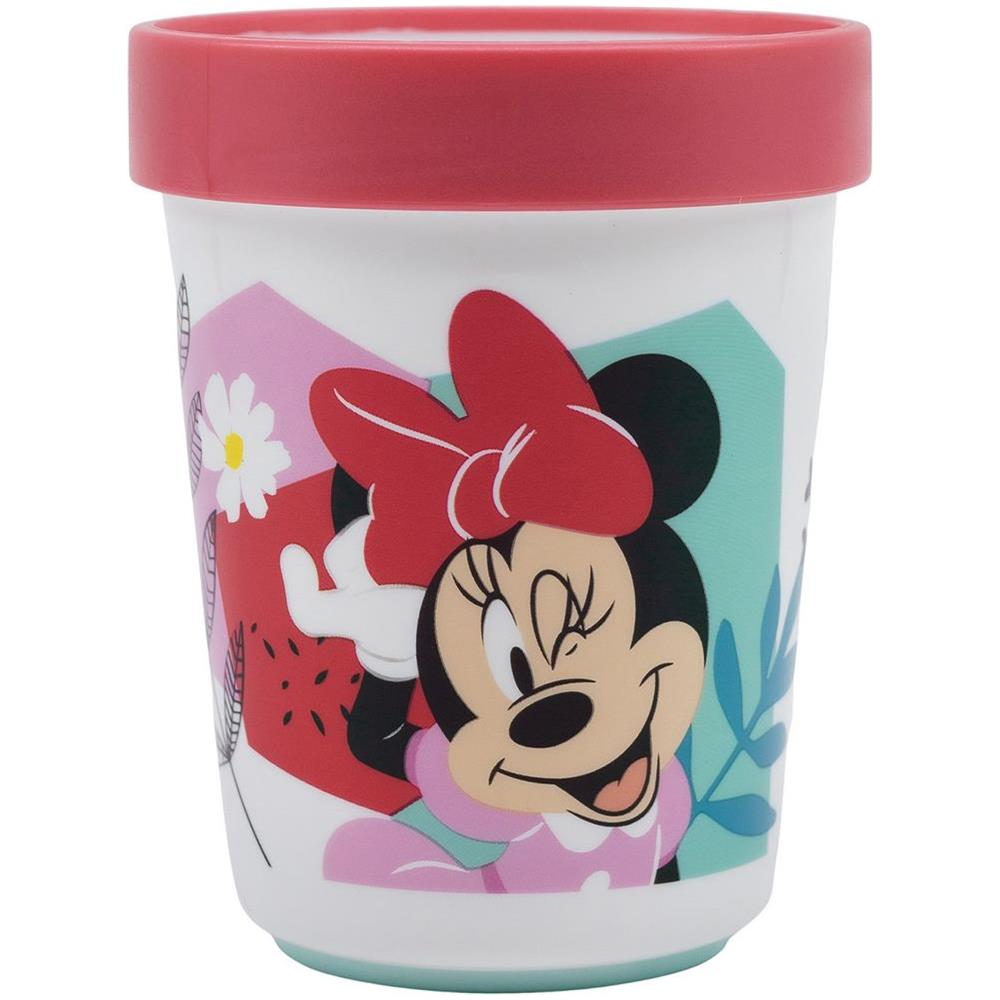 Disney Bicchiere Rosa Per Bambine In Plastica Minnie 260 Ml Con Base Antiscivolo - Foto 3